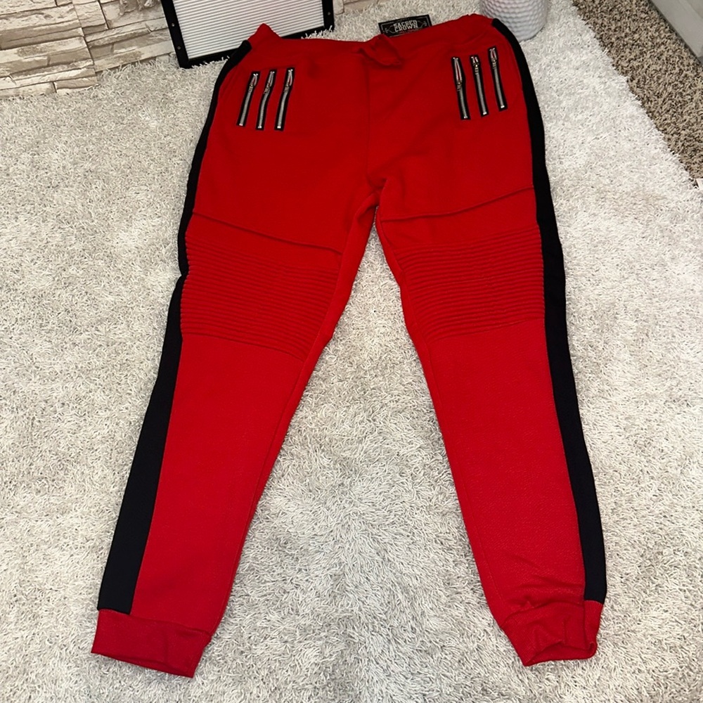 SACRED CROWN Men’s red jogger pants